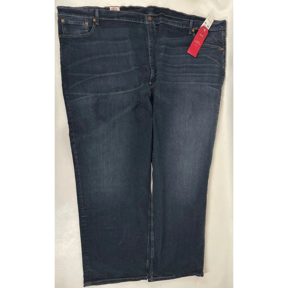 Levis 559 Relaxed Straight Jeans Mens 58x32 Big & Tall Dark Wash Blue Stretch